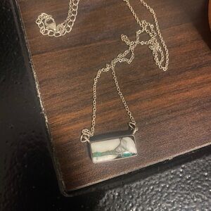 White buffalo bar necklace
